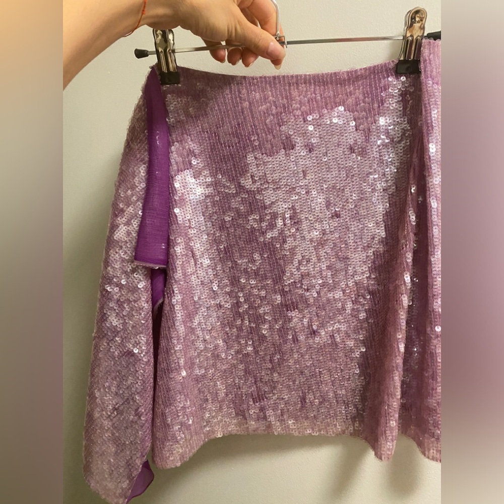 Alberta Ferretti Lavender Sequin Mini Skirt